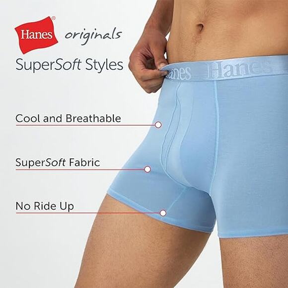 New 3-Pack Hanes Mens 2XL Originals Boxer Briefs Supersoft Bamboo Underwear - Picture 5 of 5